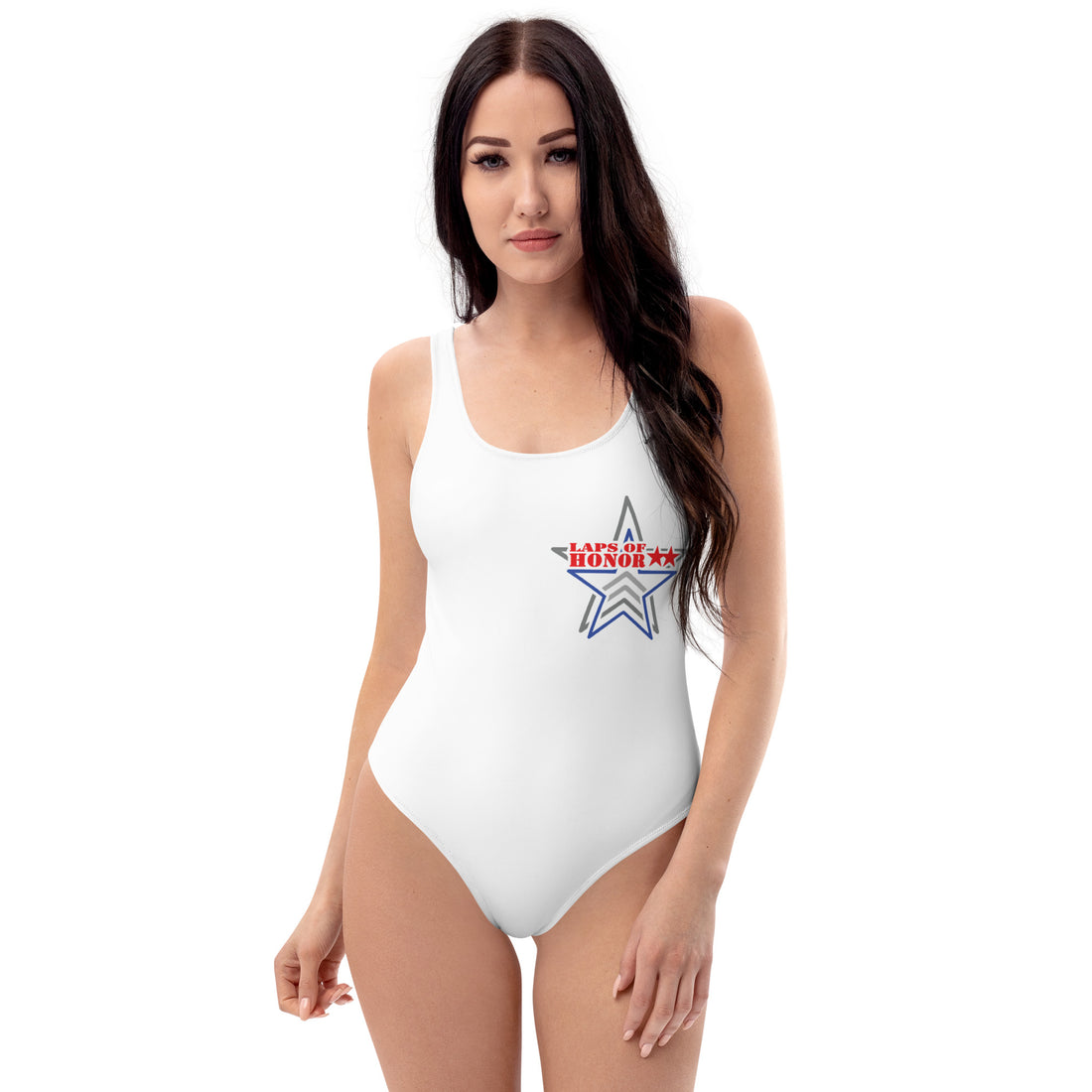 Swim with Purpose: Laps of Honor Logo One-Piece Swimsuit